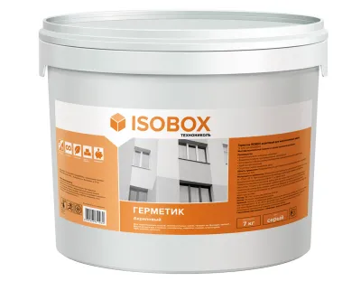 Технониколь Герметик Isobox акриловый для межпанельных швов 7 кг, Серый