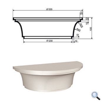 КЛВ-205/1 HALF Капитель полуколонны LEPNINAPLAST