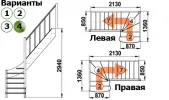 Лестница ЛС-07м/4 П сосна (3 уп) под покраску Лестница ЛС-07м/4 П сосна (3 уп) под покраску