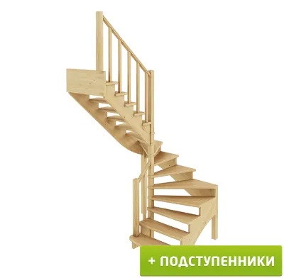 Лестница  К-003м/4 Л с подступенками сосна (6 уп)