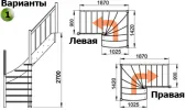 Лестница  ЛС-09м/1 Л сосна  (3 уп) под покраску
