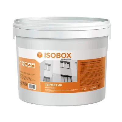 Технониколь Герметик Isobox акриловый для межпанельных швов 7 кг, Серый